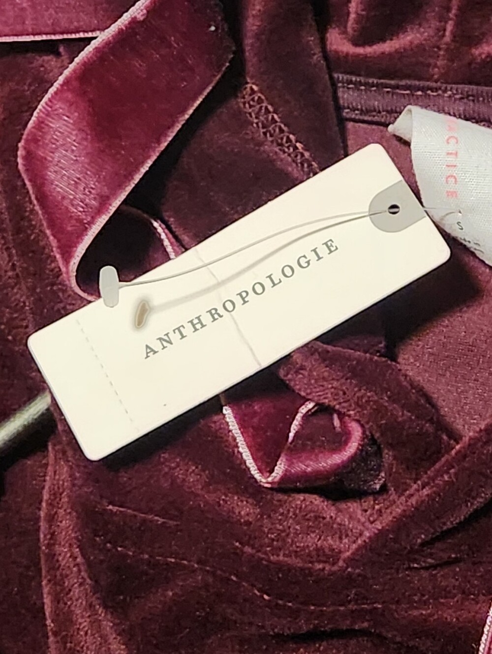NWT Anthropologie Daily Practice Burgundy Velour Velvet Cropped Hoodie Small - Picture 3 of 13